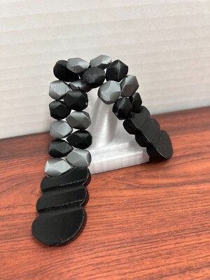 Gray/ Black teardrop style Chotki/Plastic/handmade/3Dprinted Size 22 cm 44 gram