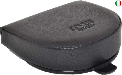 COVERI Tacco Portamonete, Porta Euro, Uomo Vera Pelle Nero (Nero