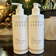 2 pcs TERRA GREEN Hand And Body Wash Enriched With White Tea 12.8oz NWB