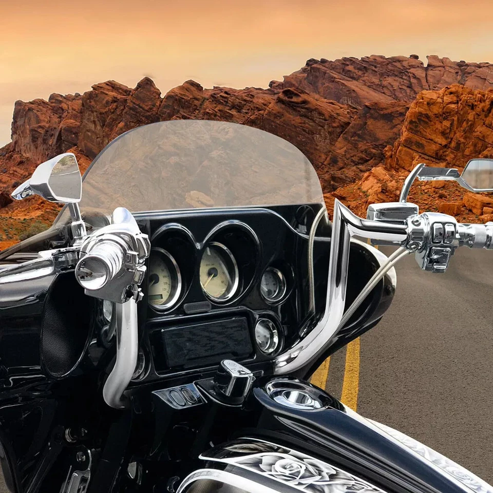 Nuevo manillar de 10" para Harley Street Electra Glide Meathook cromado EE. UU. Foto 2 de 4