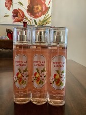 Lot 3 New Bath  Body Works Pretty as a Peach Fine Fragrance Spray Mist Perfume