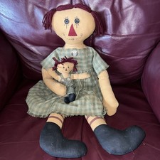 Vintage Style Raggedy Ann Doll Primitive Folk Art Artist Made 22" Country Decor