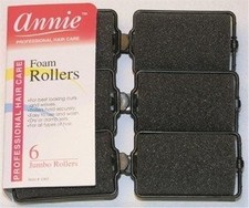 Annie Foam Hair Rollers 1.5 Inch Jumbo, 6 Count 1 Pack of 6 , Black