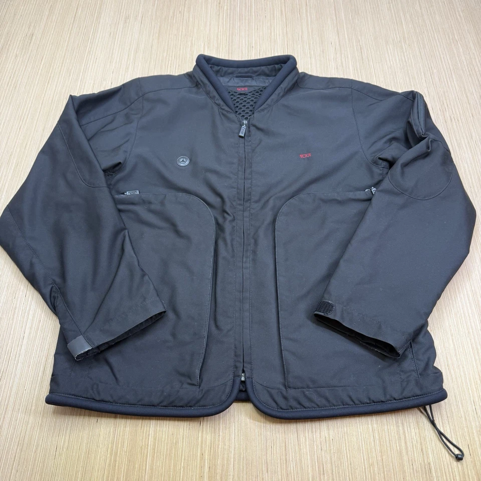 Tumi Men's Black Zip Up Tactical Traveler Cargo Pockets Jacket - Size Medium - Image 2 of 4