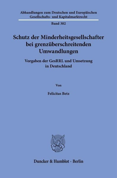 Schutz Der Minderheitsgesellschafter Bei GrenzüBerschreitenden Umwandlungen ...-image