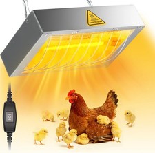 400W Chicken Coop Heater Lamp Brooder Heat Lamp Chickens Adjustable Temp 2 Pack