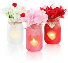 3PCS Mason Jar Centerpiece Rustic Table Decor for Dining Room, Kitchen, Livin