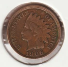 US Rare Old West 1906 Indian Head Penny Coin American Collection Shield Cent USA