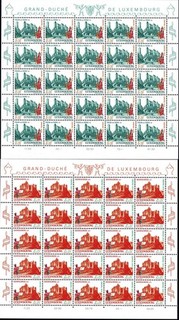 Luxemburg Luxembourg 1970 Burgen Schlösser 2 Kleinbogen 2 50c. 3 50Fr. MNH
