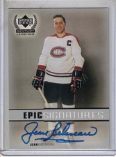 1999-00 UD Century Legends hockey Jean Beliveau Epic Signatures auto card #JeB