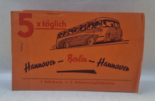 1959   HANNOVER - BERLIN - HANNOVER  Bus Ticket Stub and Folder  5 x Daily