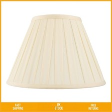 Elegant Box Pleat Empire Tapered Drum Lamp Shade Cream Cotton Fabric 22 Inch