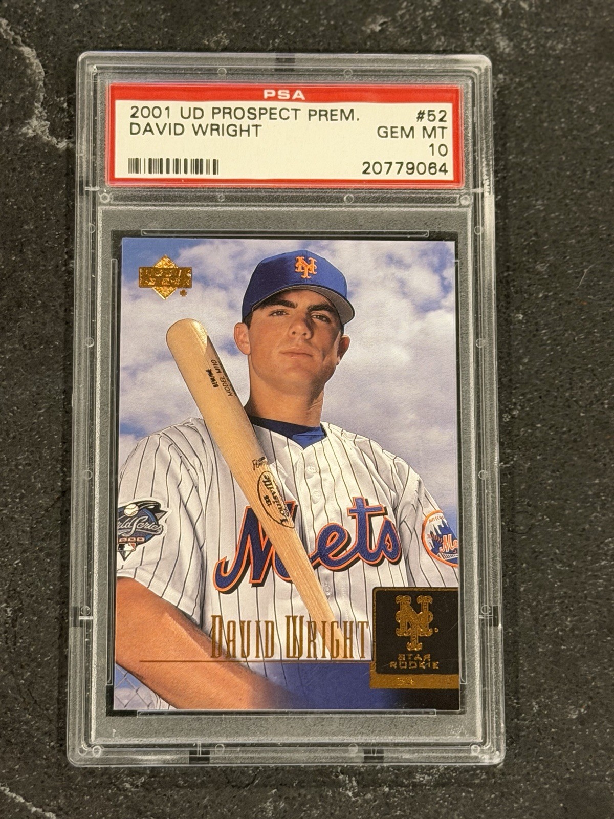 2001 Upper Deck Premier Prospects David Wright #52 Star Rookie RC Mets PSA 10