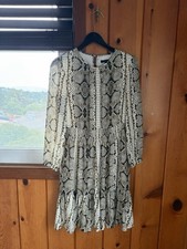 J.Crew Snake Print Sheath Dress Ruffle Long Sleeve Multicolor Size Small