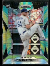 2019 Panini Prizm #128 Caleb Ferguson Hyper Prizm Green/Yellow