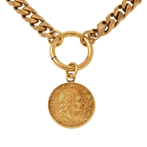 Bellezza Bronze Bold Chain Lira Necklace, 18" image 2