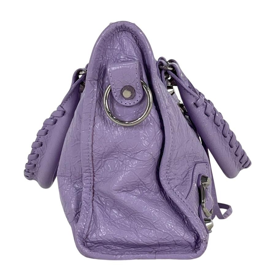 BALENCIAGA Le City Handbag 2-Way Shoulder Bag Leather Purple 797789 #BS397 thumbnail 4