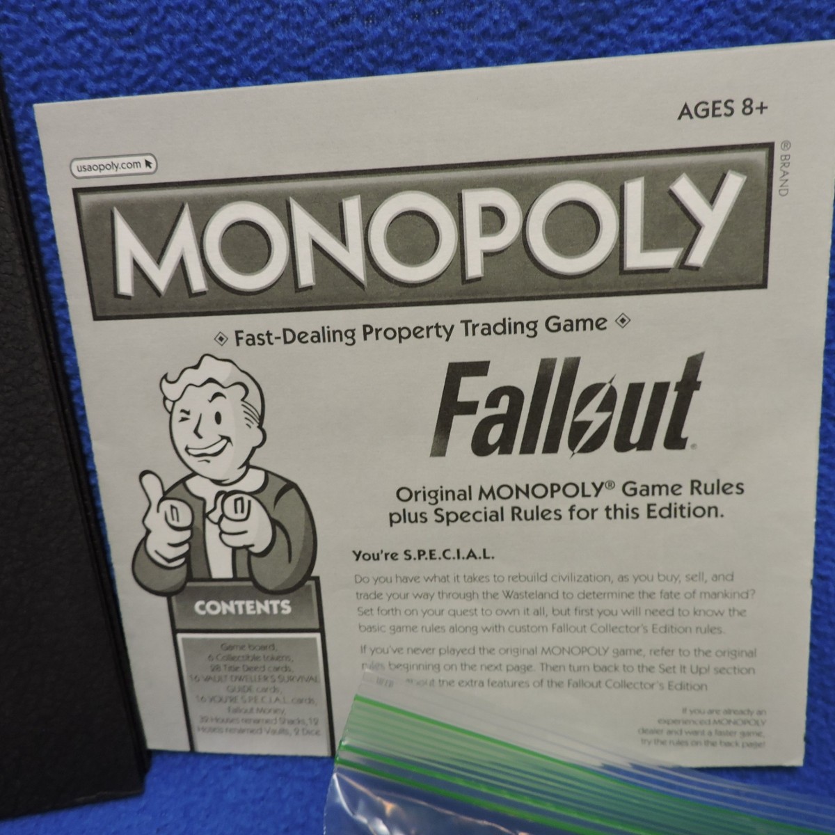 Monopoly Fallout Collector's Edition 2016 Board Game not complete