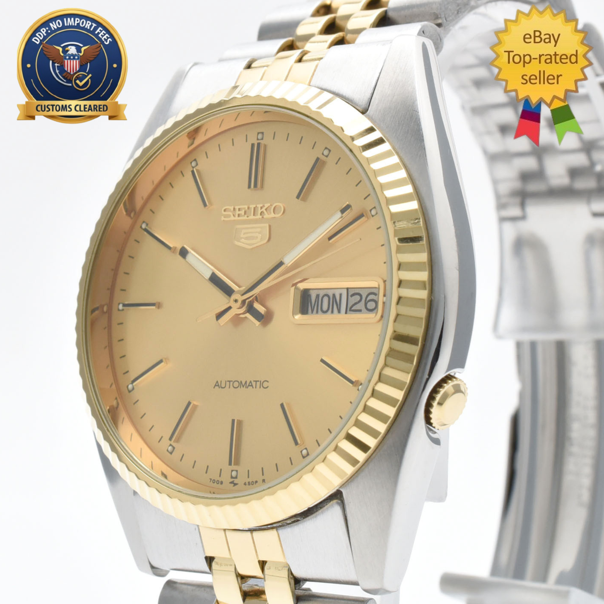 Vintage [NEAR MINT] SEIKO 5 7009-3110 Automatic Day Date Gold 