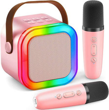Mini Karaoke Machine for Kids Adults, Portable Bluetooth Speaker with 2 Wireless