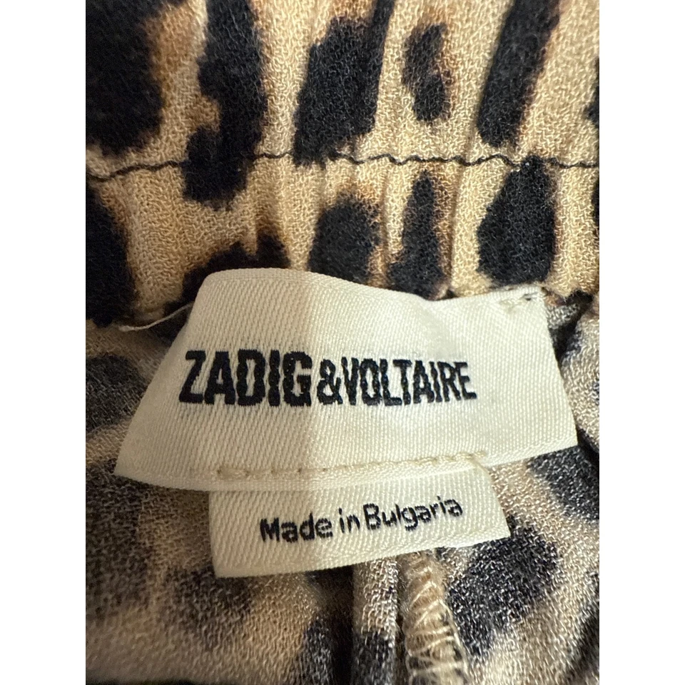 Zadig & Voltaire Niños Niñas Leopardo Animal Estampado Acampanado Bootcut Pantalones 34 EE. UU. XS  Foto 4 de 4