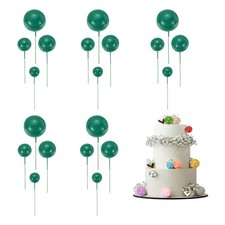 20Pcs Foam Balloons, Cupcake Insert Cake Toppers Cakes Decoration, Emerald Green