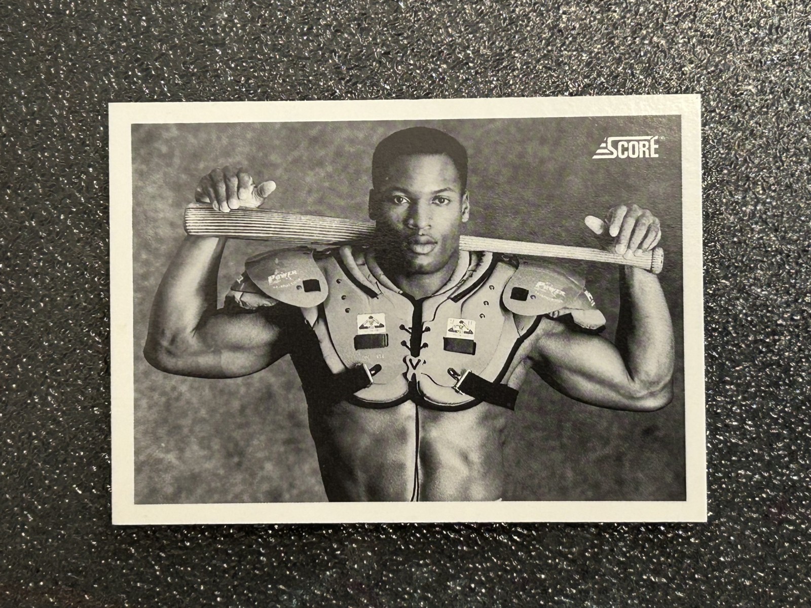 Bo Jackson 1990 Score #697 Black & White Iconic Shoulder Pads Football/Baseball