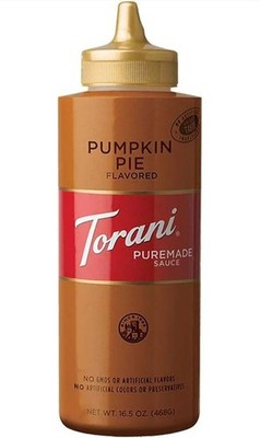Torani Pumpkin Pie Puremade Sauce 33oz (2x16.5oz Bottles) Exp 05/2026 2-Pack NEW