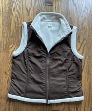 Prana Vest Womens Size Medium Brown Sherpa Lined USA Made VTG Y2K Full Zip