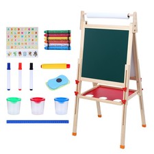 Height Adjustable Kids Art Easel Magnetic Double Sided Board with Paper Roll US