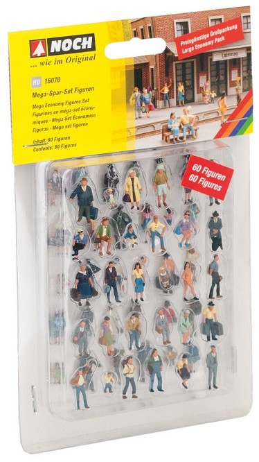 NOCH 16070 - 1/87/H0 Mega saving Set Figurines, 60 Without Bench - New