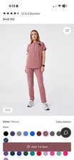 Figs Mauve Scrub Top XS NWT