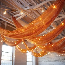 5ft x 32ft TERRACOTTA Premium Chiffon Sheer Backdrop CURTAIN PANEL Drape Party