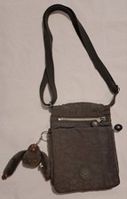 Kipling Eldorado crossbody bag With Signature Sara Monkey Keychain Grey 8" X 6"