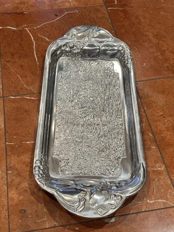 БОЛЬШОЙ ПРЯМОУГОЛЬНЫЙ ПОДНОС ДЛЯ ФРУКТОВ WILTON ARMETALE RWP 366134 ОЛОВЯННЫЙ LN ТРУДНО НАЙТИ - Изображение 2 из 4