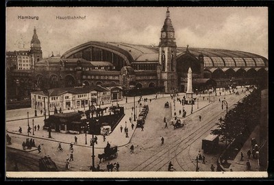 Hamburg-St.Georg, Totalansicht vom Hauptbahnhof, Ansichtskarte 1928 