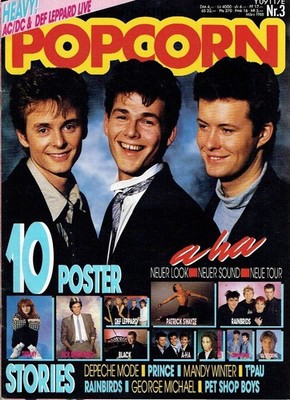 Popcorn Zeitschrift 1988 Nr 3 Rainbirds A-ha Black Tiffany Depeche Mode Pet Shop
