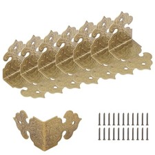 20Pcs Antique Corner Protectors Decorative Metal Right Angle Box Corner Cover...