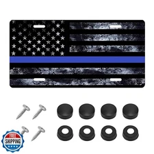 DXNQ Vintage American Flag Front License Plate Frame, Personalise USA Flag Ca