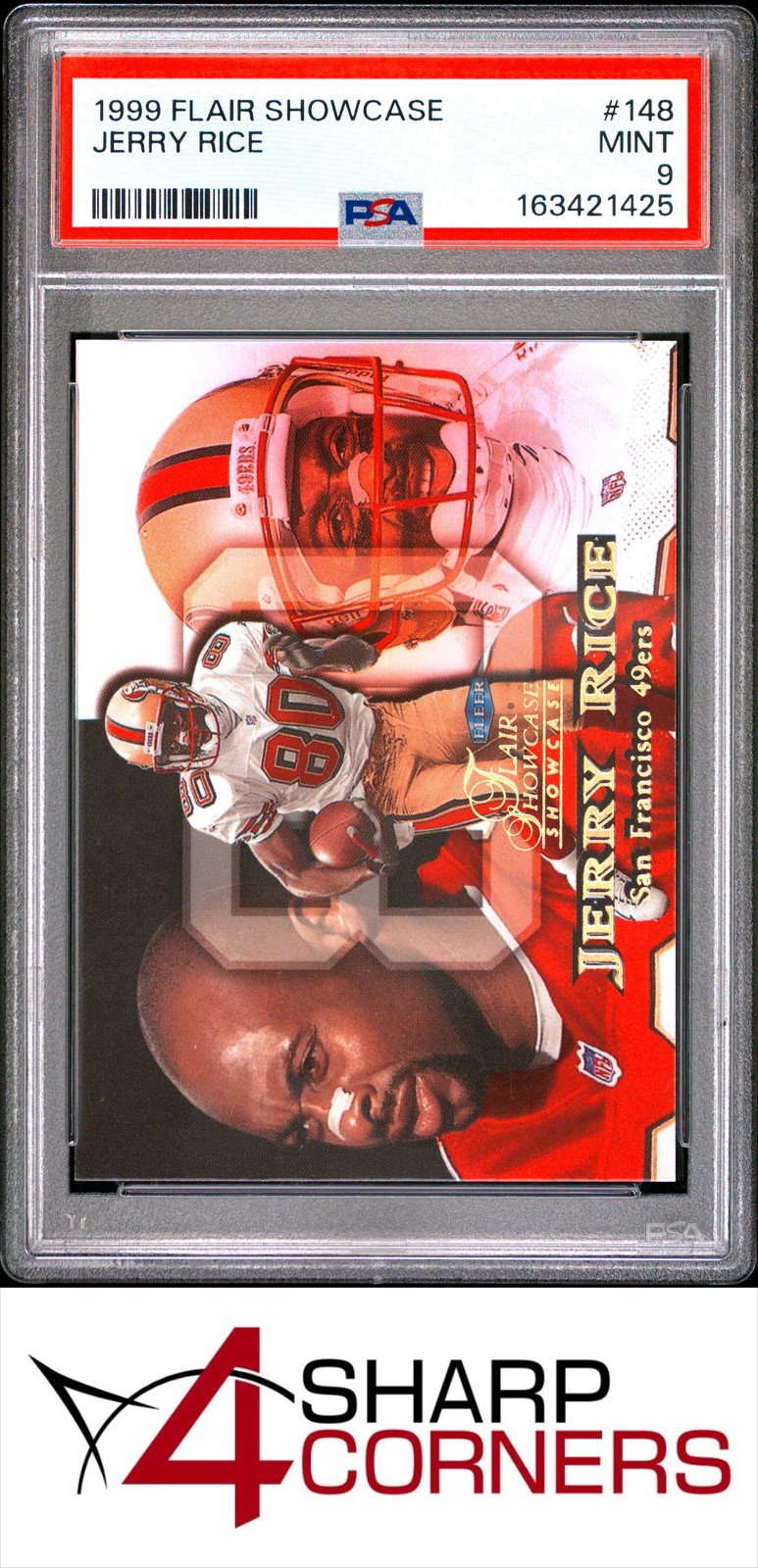 1999 FLAIR SHOWCASE #148 JERRY RICE 49ERS HOF PSA 9