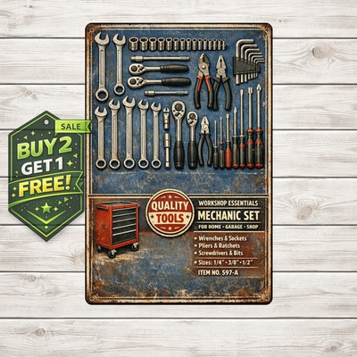 #ad Sears Craftsman 1991 Tool Chest Metal Aluminum Plaque Vintage Workshop Decor $10.99