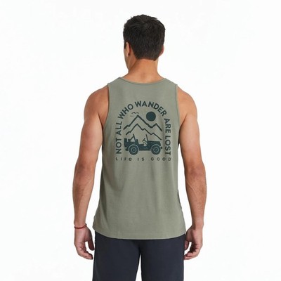 NWT Men's Life is Good Jeep ATV Wander Green LITE Tank