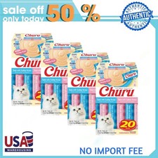 4P Inaba Churu Creamy, Lickable Wet Cat Treats, 0.5 oz, 20 Tubes, Tuna Variety