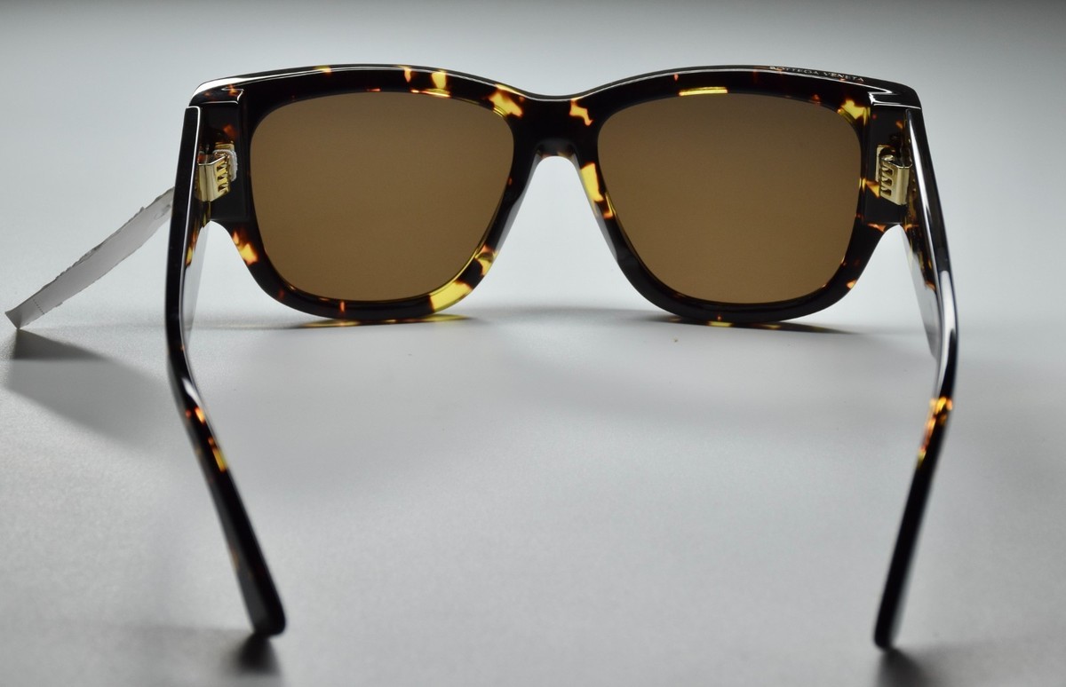 BOTTEGA VENETA NWT BV1026S 002 TORTOISE HAVANA BROWN SQUARE 