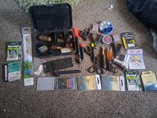 1  X Fishing Tackle Box With Tackle. Some feeders Hooks spreader block etc