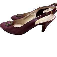 Salvatore Ferragamo Vintage Womens Kitten Heel Strappy Heel Size 7.5 Flawed
