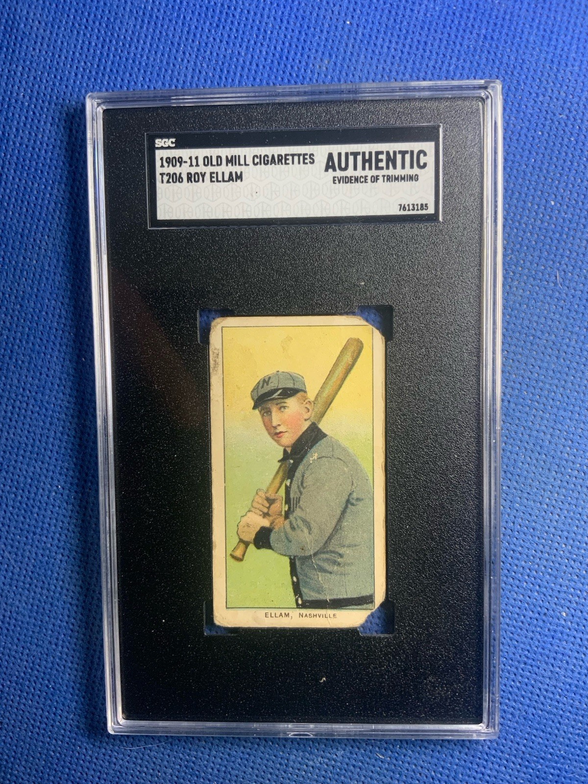 1909-11 T206 - Roy Ellam - Southern Leaguer - OLD MILL - SGC A