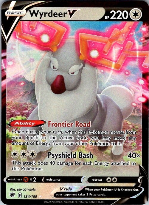 WYRDEER V 134/189 HOLO V RARE ASTRAL RADIANCE POKEMON HOLO NEAR MINT