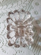 Ancien saleron en verre ciselé très épais - Art déco - Salière, poivrière en duo