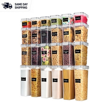 Airtight 24-Piece Food Storage Canister Set - BPA Free & Stackable